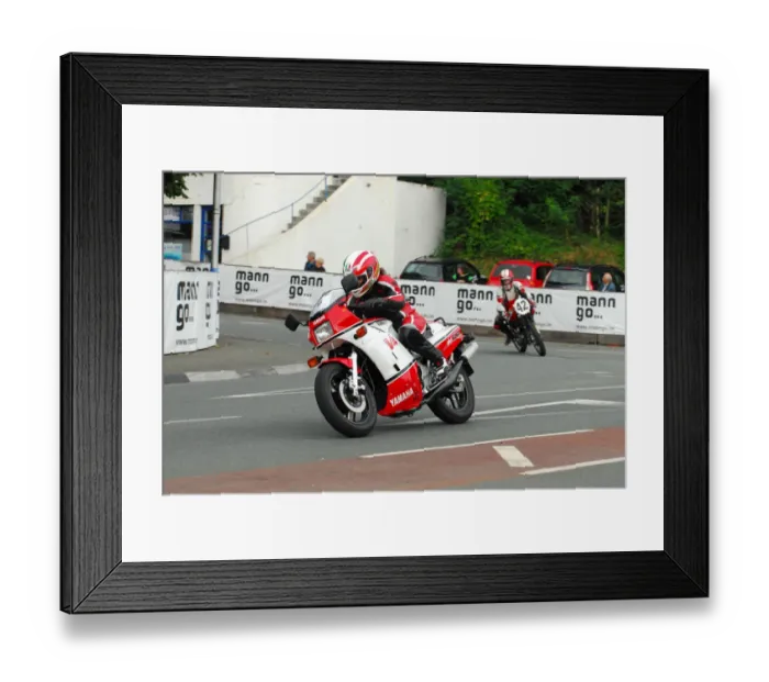 Framed Print : Marie Fletcher (Yamaha) 2013 Classic TT Parade Lap