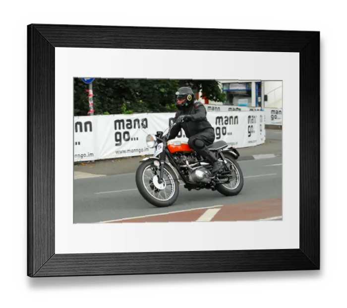 Framed Print : Robert Taylor (Triumph) 2013 Classic TT Parade Lap Framed Print : Robert Taylor (Triumph) 2013 Classic TT Parade Lap