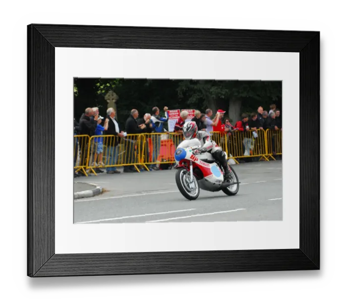 Framed Print : Phil Millard (Yamaha) 2013 Classic TT Lap of Honour Framed Print : Phil Millard (Yamaha) 2013 Classic TT Lap of Honour