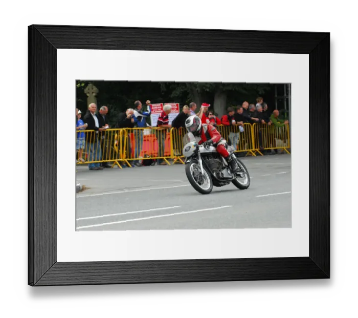 Framed Print : Floyd Miles (Norton) 2013 Classic TT Lap of Honour Framed Print : Floyd Miles (Norton) 2013 Classic TT Lap of Honour