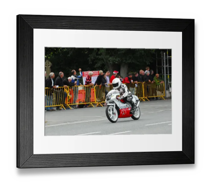 Framed Print : Darin Mills (Honda) 2013 Classic TT Lap of Honour