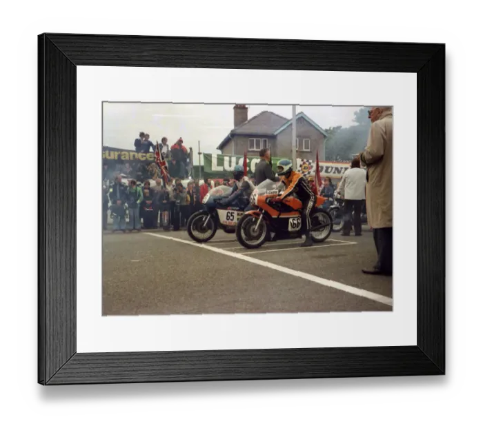 Framed Print : Jan Strijbis (BSA) & Frank Rutter (Yamaha) 1979 Classic TT Framed Print : Jan Strijbis (BSA) & Frank Rutter (Yamaha) 1979 Classic TT