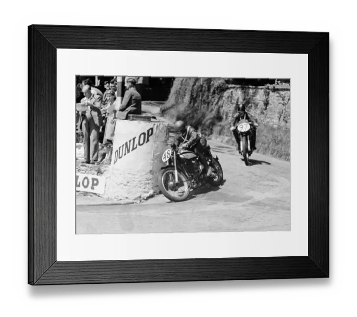 Framed Print : Charlie Salt & Wilf Billington (Norton) 1949 Junior TT