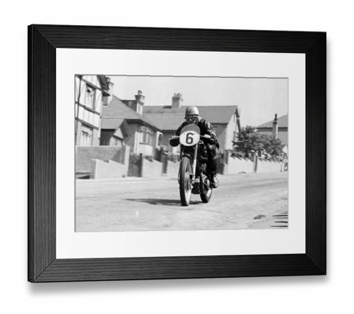 Framed Print : Eric McPherson (AJS) 1950 Junior TT Framed Print : Eric McPherson (AJS) 1950 Junior TT
