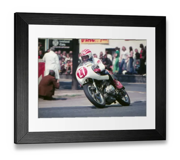 Framed Print : Kev Riley (Honda) 1976 Production TT Framed Print : Kev Riley (Honda) 1976 Production TT