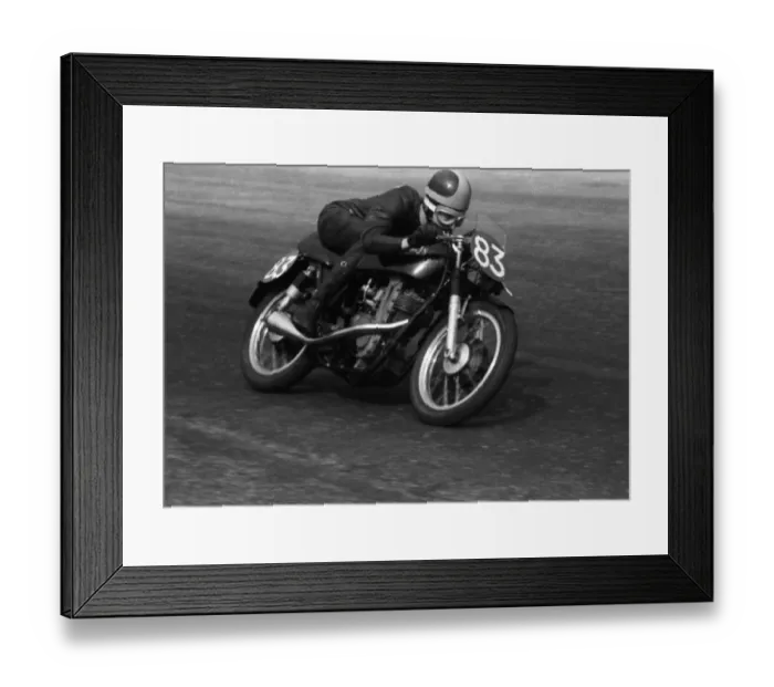 Framed Print : John Clark (AJS) 1955 Silverstone