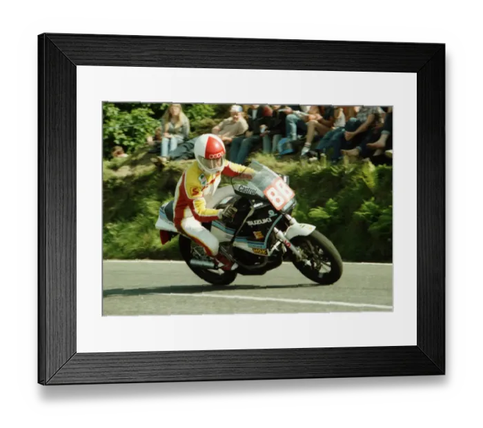 Framed Print : Mat Oxley (Suzuki) 1984 Production TT Framed Print : Mat Oxley (Suzuki) 1984 Production TT