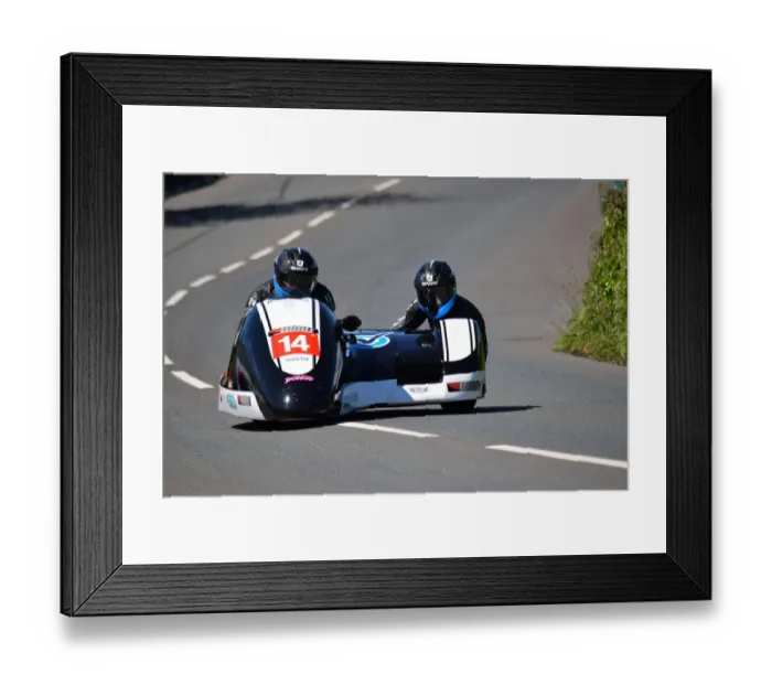 Framed Print : Wayne Lockey & Mark Sayers (Honda) 2019 Sidecar TT