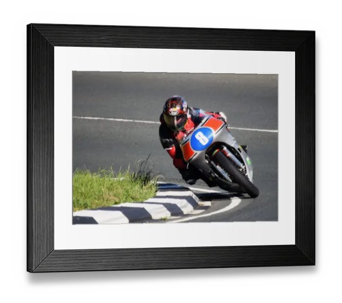 Framed Print : Dominic Herbertson (Honda) 2018 Junior Classic TT