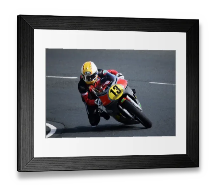 Framed Print : Lee Johnston (Honda) 2018 Senior Classic TT