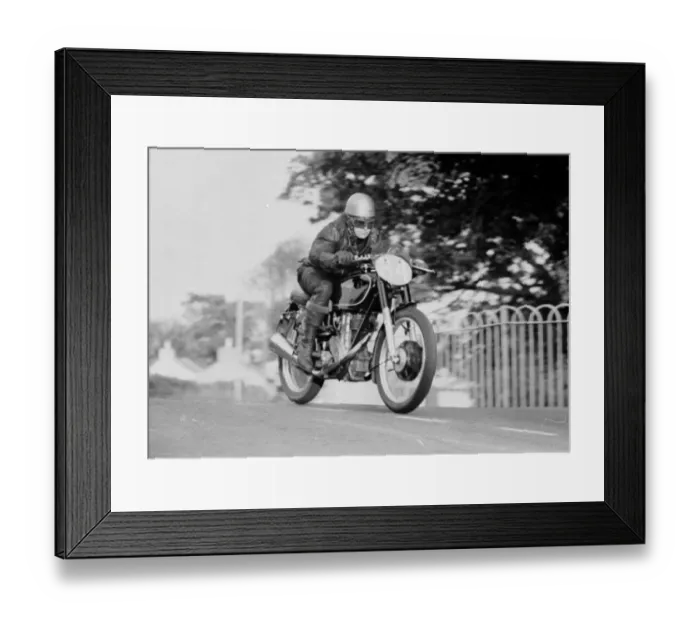 Framed Print : John Harrowell (AJS) 1950 Junior TT Framed Print : John Harrowell (AJS) 1950 Junior TT
