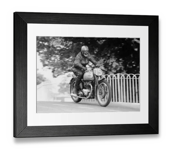 Framed Print : David Whitworth (Triumph) 1950 Senior TT