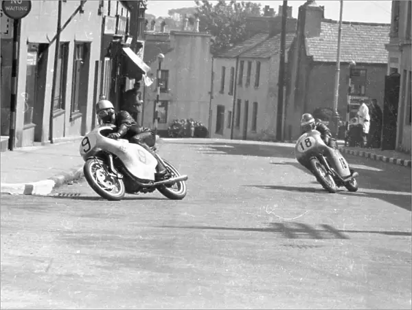 Bob Brown and Mike Hailwood (NSU) 1958 Lightweight TT
