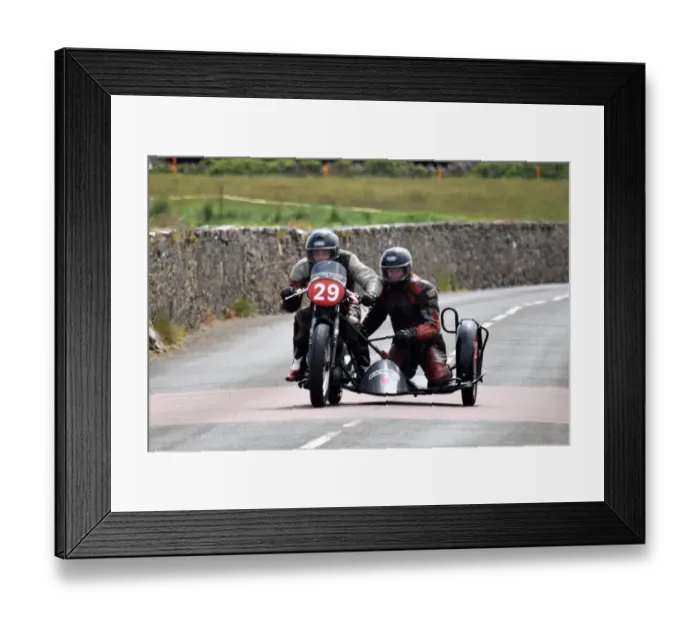 Framed Print : Adam Pope & John Christopher (Triumph) 2018 Pre TT Classic Framed Print : Adam Pope & John Christopher (Triumph) 2018 Pre TT Classic