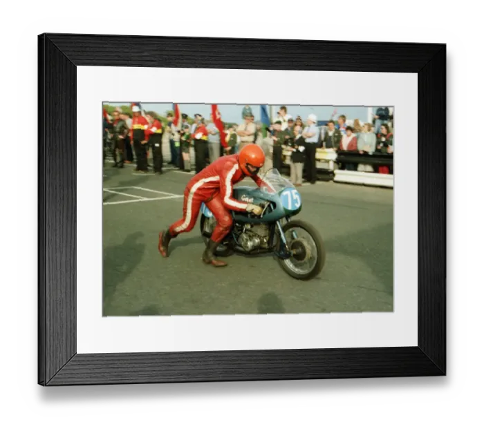 Framed Print : Gordon Morss (Greeves) 1984 Historic TT