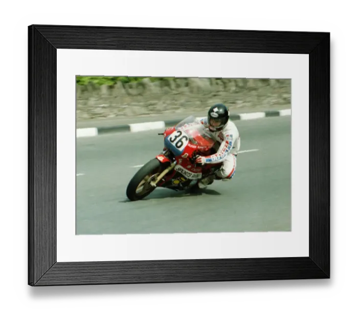 Framed Print : Roger Burnett (Ducati-Cagiva) 1984 Formula One TT