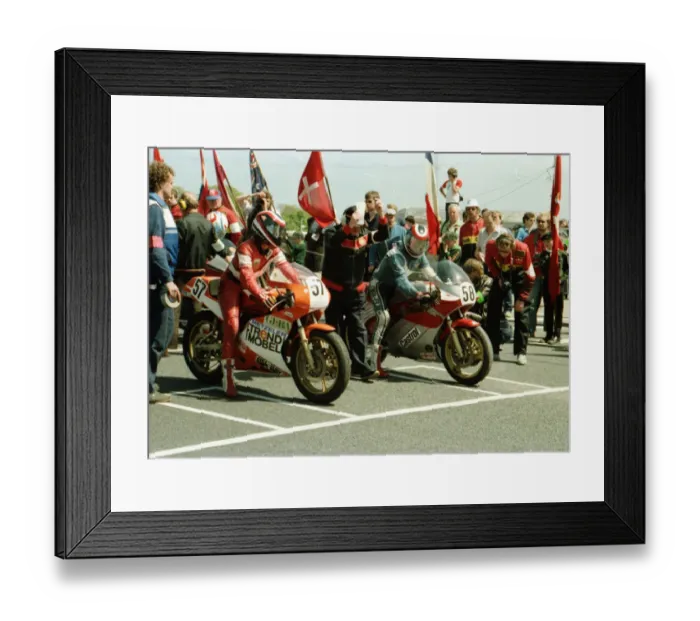 Framed Print : Margret Lingen (Ducati) and Rainer Vossen (Ducati) 1984 Formula One TT Framed Print : Margret Lingen (Ducati) and Rainer Vossen (Ducati) 1984 Formula One TT