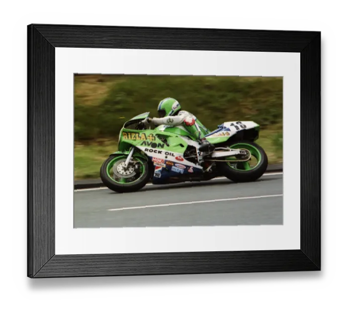 Framed Print : Mark Farmer (Kawasaki) 1989 Formula One TT Framed Print : Mark Farmer (Kawasaki) 1989 Formula One TT