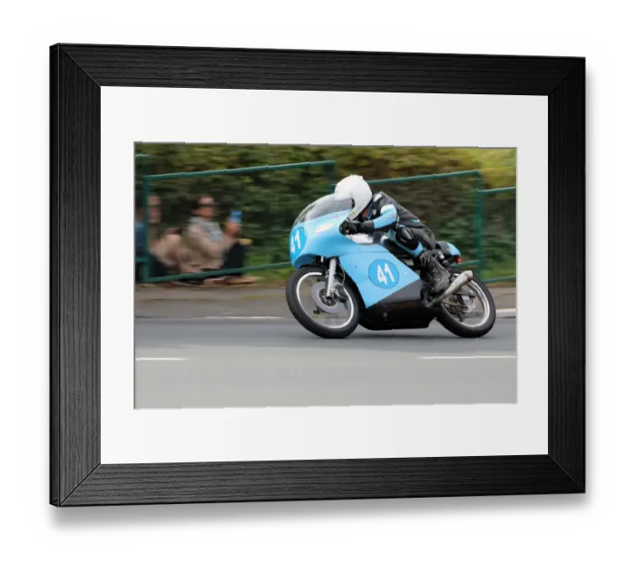 Framed Print : Russell Roebury (Honda) 2019 Junior Classic TT