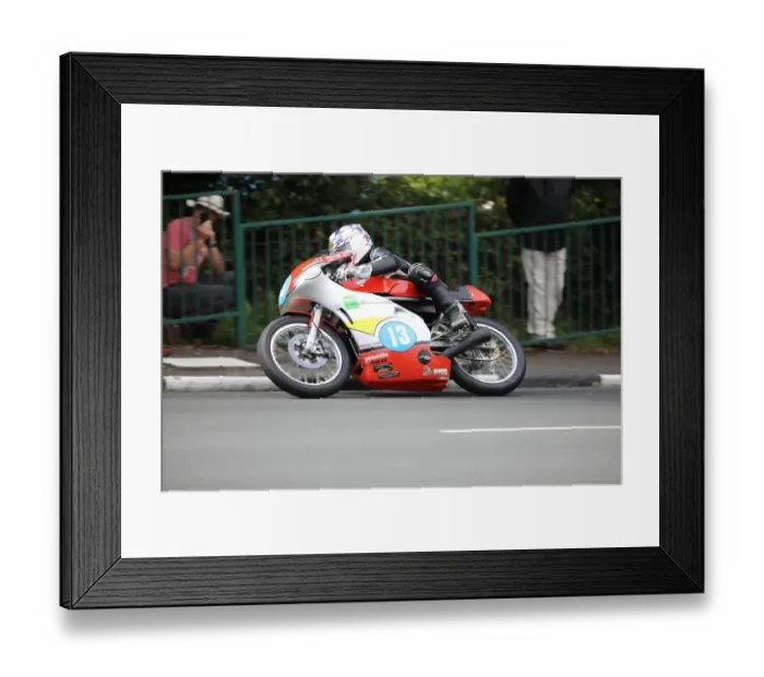 Framed Print : Lee Johnston (Honda) 2019 Junior Classic TT