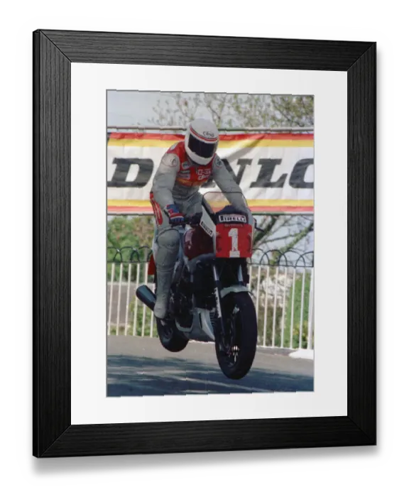 Framed Print : Geoff Johnson (Honda) 1986 Production A TT