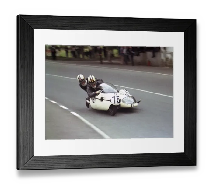 Framed Print : Alan Sansum & R A King (Triumph) 1966 Sidecar TT Framed Print : Alan Sansum & R A King (Triumph) 1966 Sidecar TT