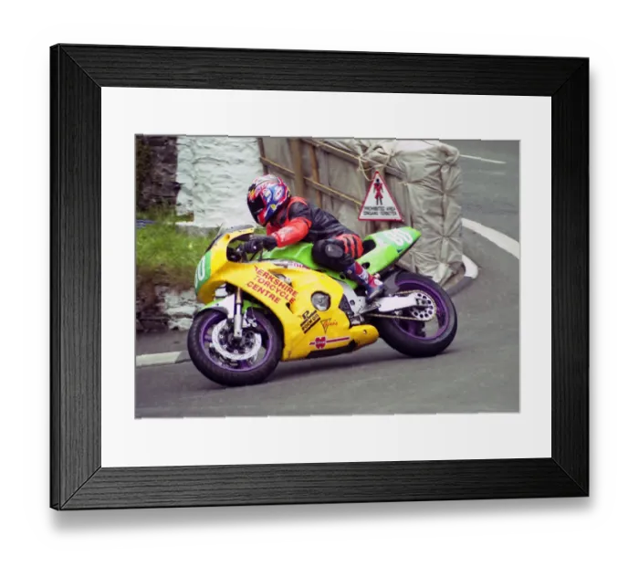 Framed Print : Ross Johnson (Kawasaki) 1999 Ultra Lightweight Manx Grand Prix Framed Print : Ross Johnson (Kawasaki) 1999 Ultra Lightweight Manx Grand Prix