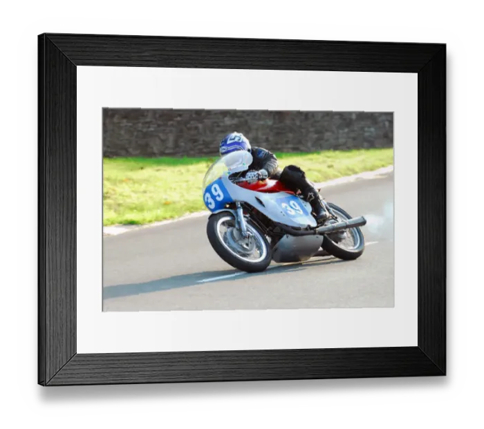 Framed Print : Bruno Leroy (Honda) 2013 350 Classic TT