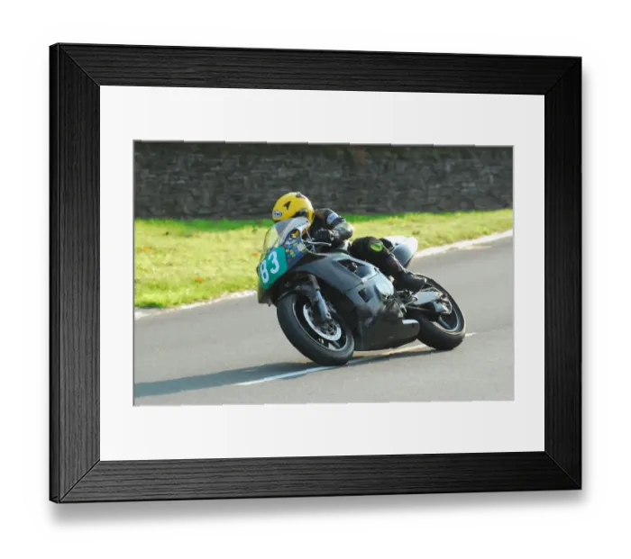 Framed Print : John Turner (Kawasaki) 2013 Lightweight Manx Grand Prix