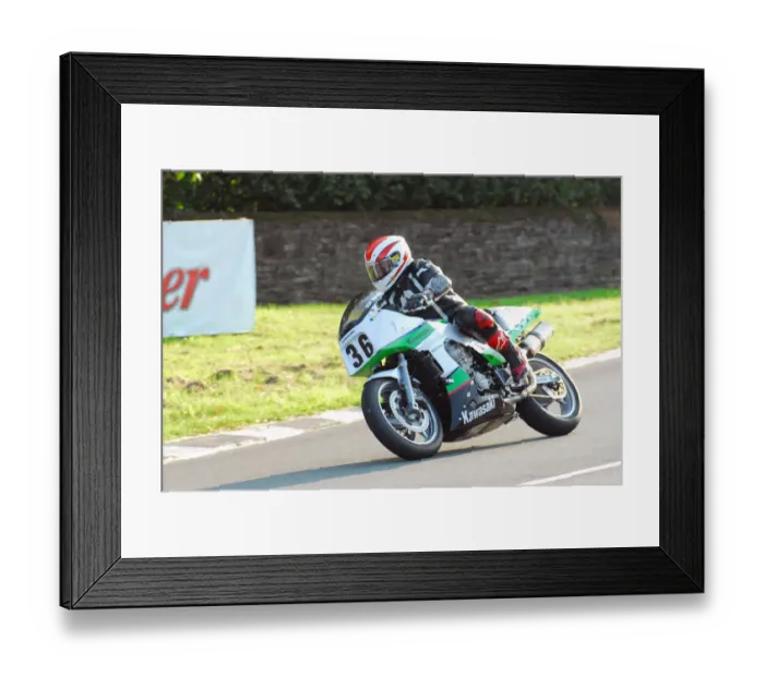 Framed Print : Cliff Tabiner (Kawasaki) 2013 Formula One Classic TT Framed Print : Cliff Tabiner (Kawasaki) 2013 Formula One Classic TT