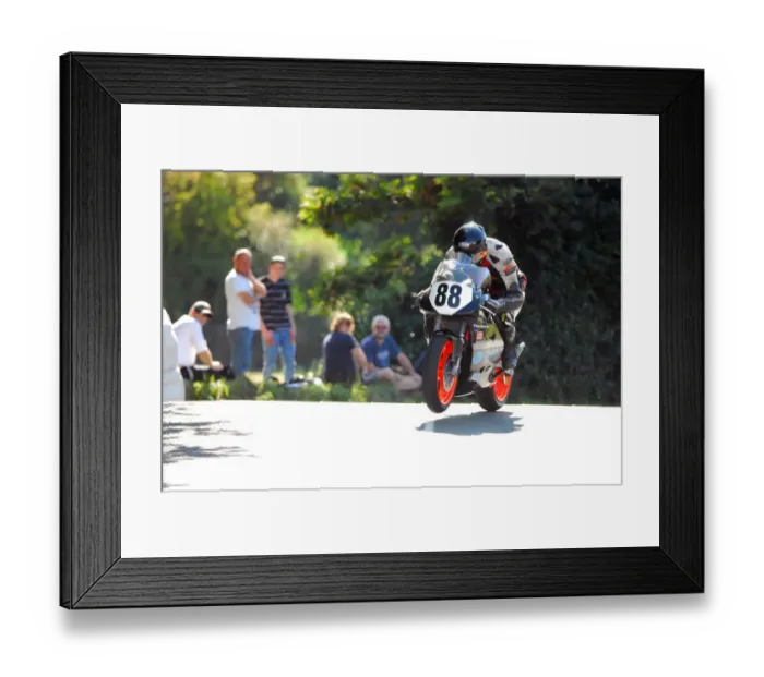 Framed Print : Adrian Morris (Yamaha) 2014 Formula Two Classic TT Framed Print : Adrian Morris (Yamaha) 2014 Formula Two Classic TT