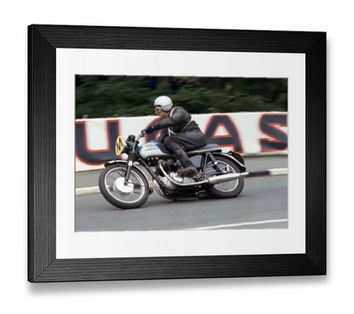 Framed Print : Peter Crebbin (Triumph Travelling marshal) 1965 TT