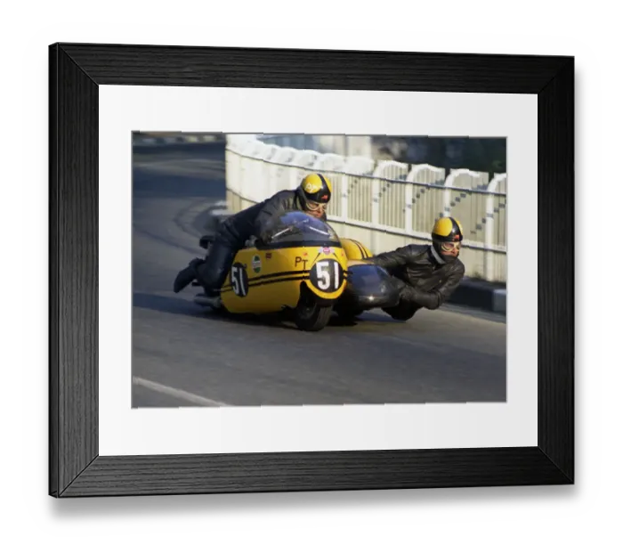 Framed Print : Fred Cornbill & Mike Tinkler (Triumph) 1971 500 Sidecar TT Framed Print : Fred Cornbill & Mike Tinkler (Triumph) 1971 500 Sidecar TT