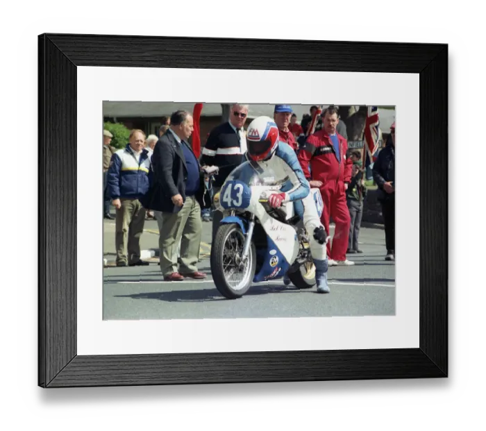 Framed Print : David Madsen-Mygdal (Yamaha) 1990 Junior TT