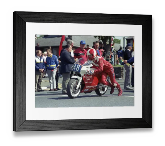 Framed Print : Peter Wakefield (Maxton Rotax) 1990 Junior TT
