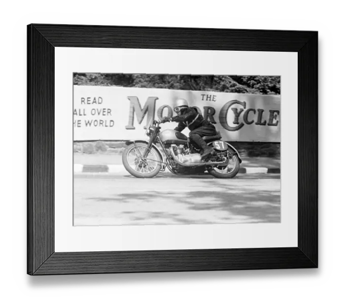 Framed Print : Russell Oldfield (Triumph) 1951 Senior Clubman TT Framed Print : Russell Oldfield (Triumph) 1951 Senior Clubman TT