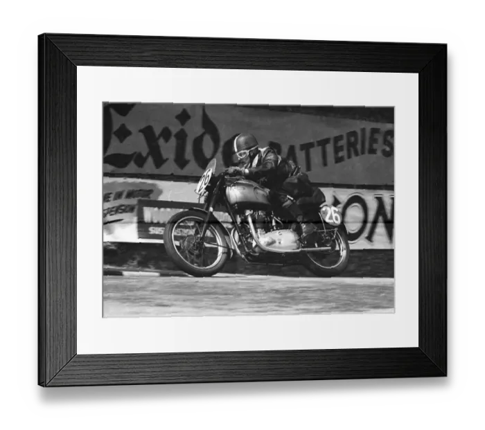Framed Print : Stanley Avis (Triumph) 1953 Senior Clubman TT Framed Print : Stanley Avis (Triumph) 1953 Senior Clubman TT