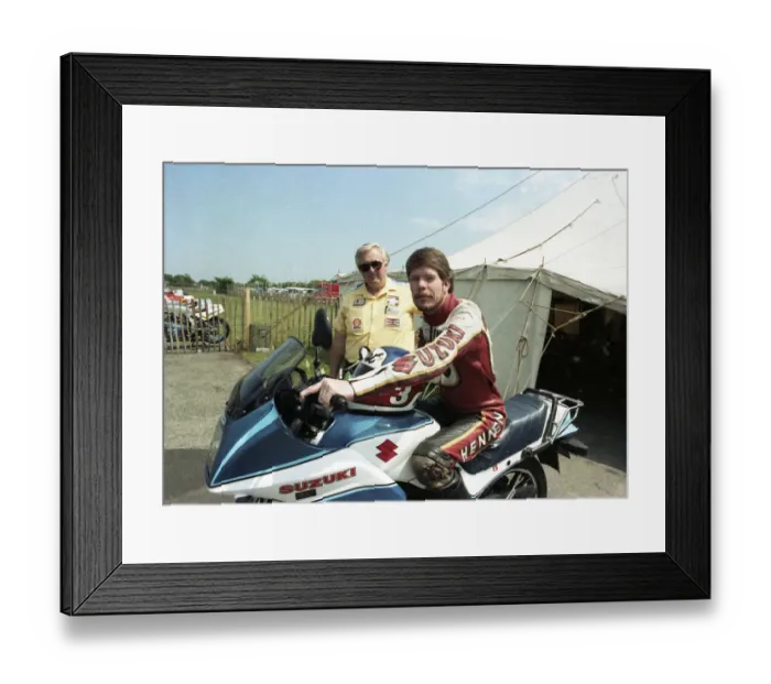 Framed Print : Pat Hennen (Suzuki) 1984 Parade Lap Framed Print : Pat Hennen (Suzuki) 1984 Parade Lap