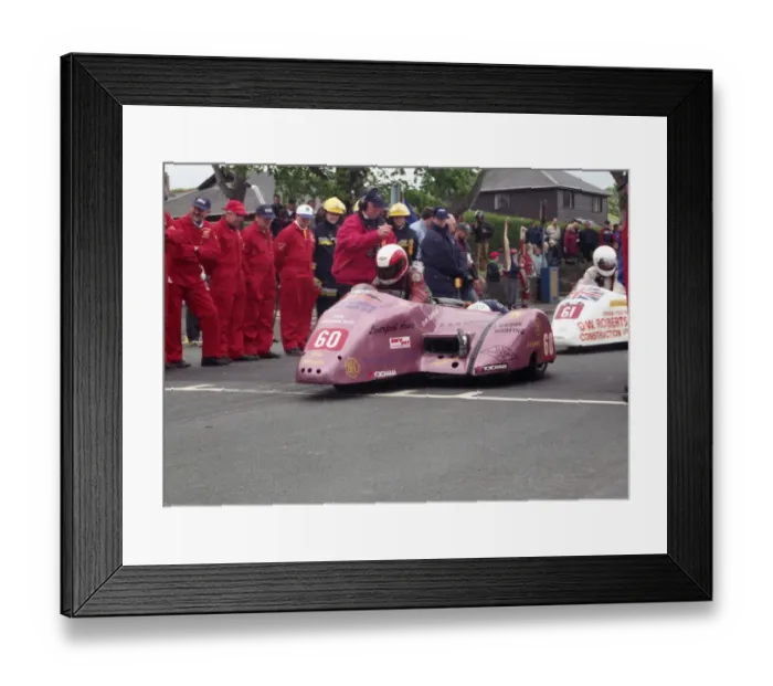 Framed Print : Mike Cain & Celene Cain (G&D Phinik Honda) 1998 Sidecar TT Framed Print : Mike Cain & Celene Cain (G&D Phinik Honda) 1998 Sidecar TT