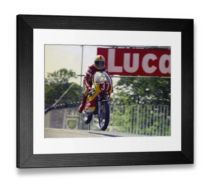 Framed Print : John Riley (Yamaha) 1976 Production TT Framed Print : John Riley (Yamaha) 1976 Production TT