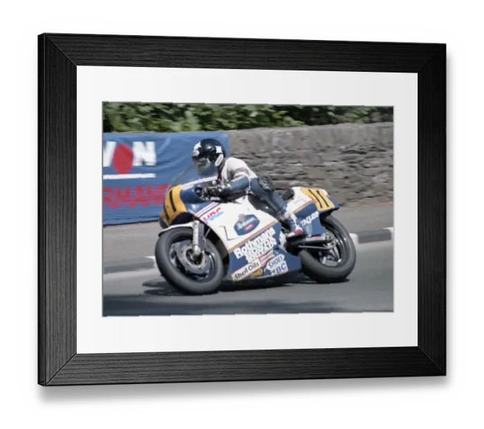 Framed Print : Roger Marshall (Honda) 1985 Senior TT