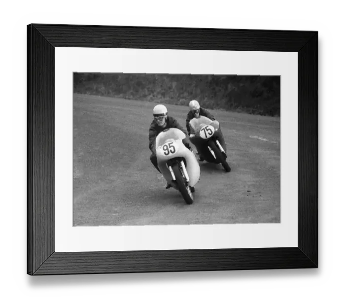 Framed Print : Harold Taylor (Norton) & Pete Elmore (Matchless) 1962 Senior Manx Grand Prix Framed Print : Harold Taylor (Norton) & Pete Elmore (Matchless) 1962 Senior Manx Grand Prix
