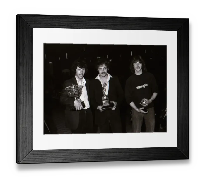 Framed Print : Mike Kneen, Roger Luckman and Gary Radcliffe 1980 Senior Manx Grand Prix Framed Print : Mike Kneen, Roger Luckman and Gary Radcliffe 1980 Senior Manx Grand Prix