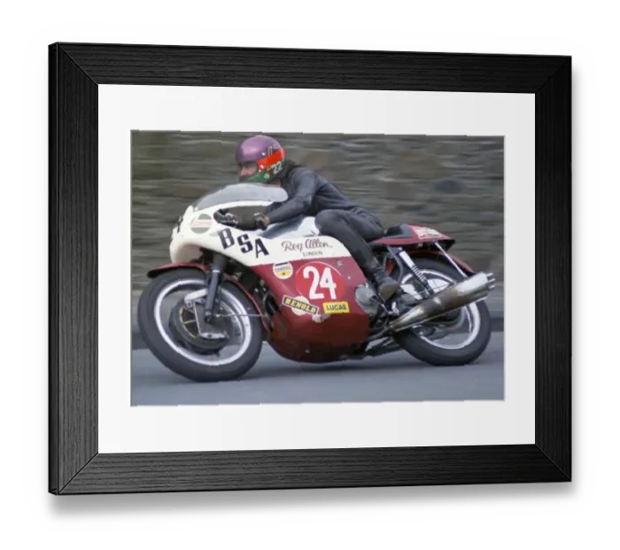 Framed Print : Pete Bates (BSA) 1973 Production TT Framed Print : Pete Bates (BSA) 1973 Production TT