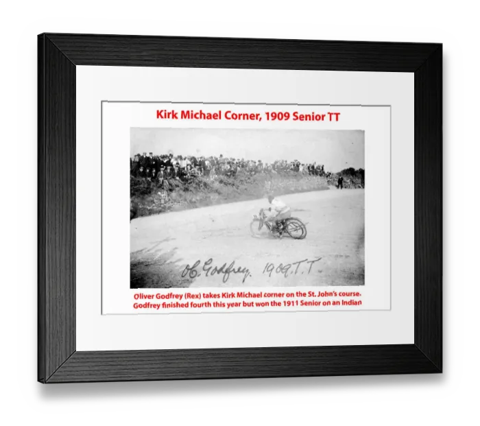 Framed Print : Kirk Michael Corner, 1909 Senior TT Framed Print : Kirk Michael Corner, 1909 Senior TT