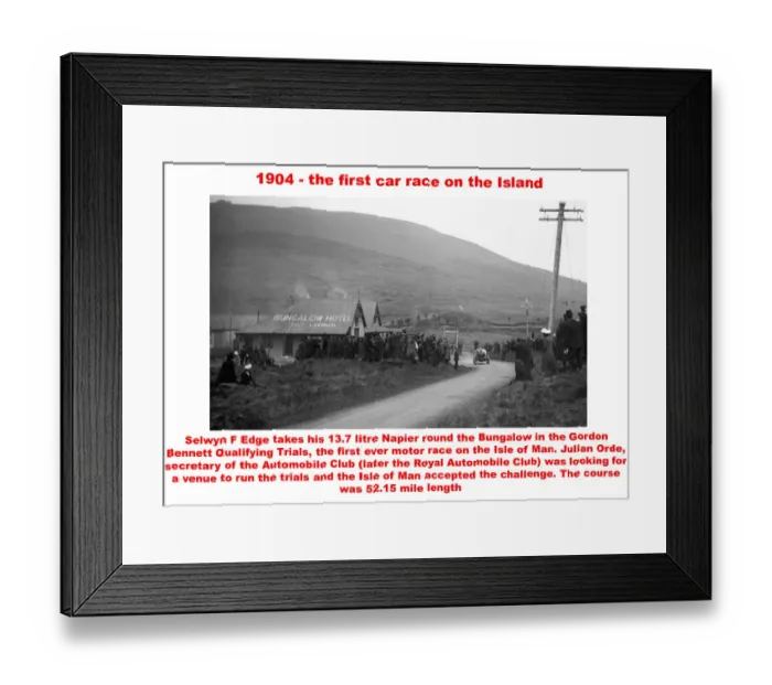 Framed Print : 1904 - the first car race on the Island Framed Print : 1904 - the first car race on the Island