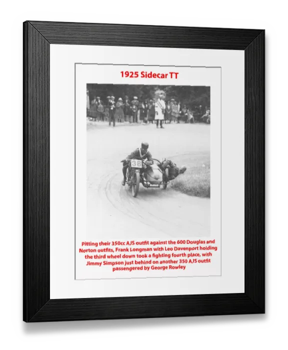 Framed Print : 1925 Sidecar TT