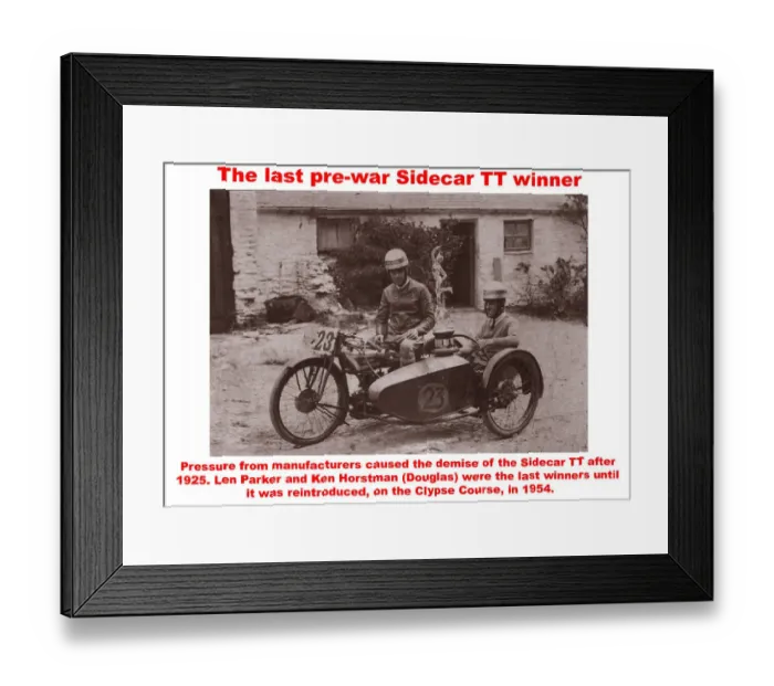 Framed Print : The last pre-war Sidecar TT winner Framed Print : The last pre-war Sidecar TT winner