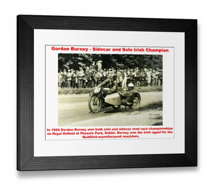 Framed Print : Gordon Burney - Sidecar and Solo Irish Champion Framed Print : Gordon Burney - Sidecar and Solo Irish Champion