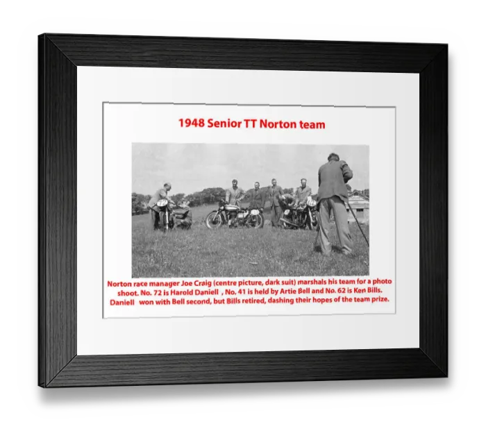 Framed Print : 1948 Senior TT Norton team Framed Print : 1948 Senior TT Norton team